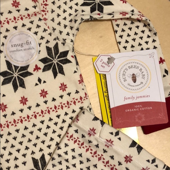 Burt’s bees baby snowflake fair isle tee and pant - Picture 2 of 6